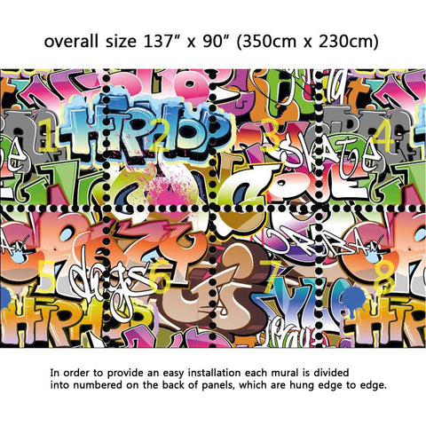 Street Art Graffiti Large Wall mural Hip-hop - Peel and Stick Fabric Wallpaper