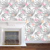 Tropical jungle with birds Shawna 01 Self adhesive Peel & Stick Fabric Wallpaper