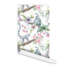 Tropical wildlife pattern accent wall Peel & Stick Removeable Fabric Wallpaper