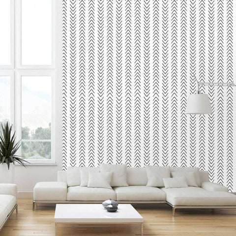 Scandinavian Arrow Wallpaper Mhole Peel & Stick Removeable Fabric Wallpaper