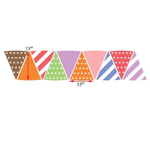 Bunting flags Fabric Wall Decal, Peel and Stick Removable Stickers