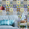 Tile pattern fabric wallpaper El Agreb, wall art peel and stick wall mural