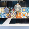 Tile decals Utena - Set of 16 - Self adhesive Peel and Stick Tile Stickers for Backsplash bathroom Kitchen Home decor