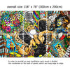 Wall Mural Graffiti Music collage, Fabric Wallpaper for Home Decor