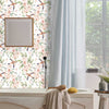 Watercolor Eucalyptus leaves and birds modern wallpaper, peel and stick Fabric Wallpaper