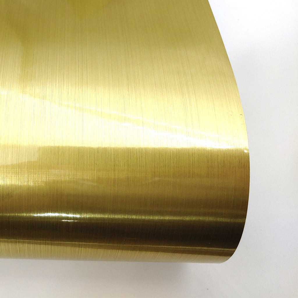 Brushed Metal Look Contact Paper Film Gold, Metallic Shelf Liner