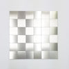 Easy DIY Peel and Stick Metal Backsplash Tile Square Silver Lenkeran, Aluminum Surface Wall Tiles for Kitchen Wall