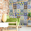 Tile pattern fabric wallpaper El Agreb, wall art peel and stick wall mural