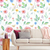 Vintage poppy flower wallpaper peel and stick wall mural watercolor Fabric Wallpaper