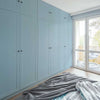 Matte Light turquoise Wallpaper Painted Look Wood Grain Self Adhesive Paper