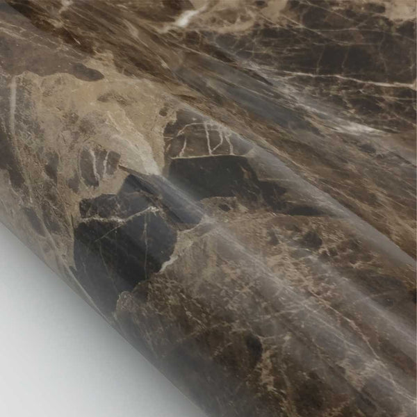 Marble Contact Paper Peel & Stick - Dark brown Glossy 24" x 78.7" Roll