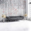 Wall Mural Red and white Birch - Peel and Stick Fabric Wallpaper for Interior Home Decor